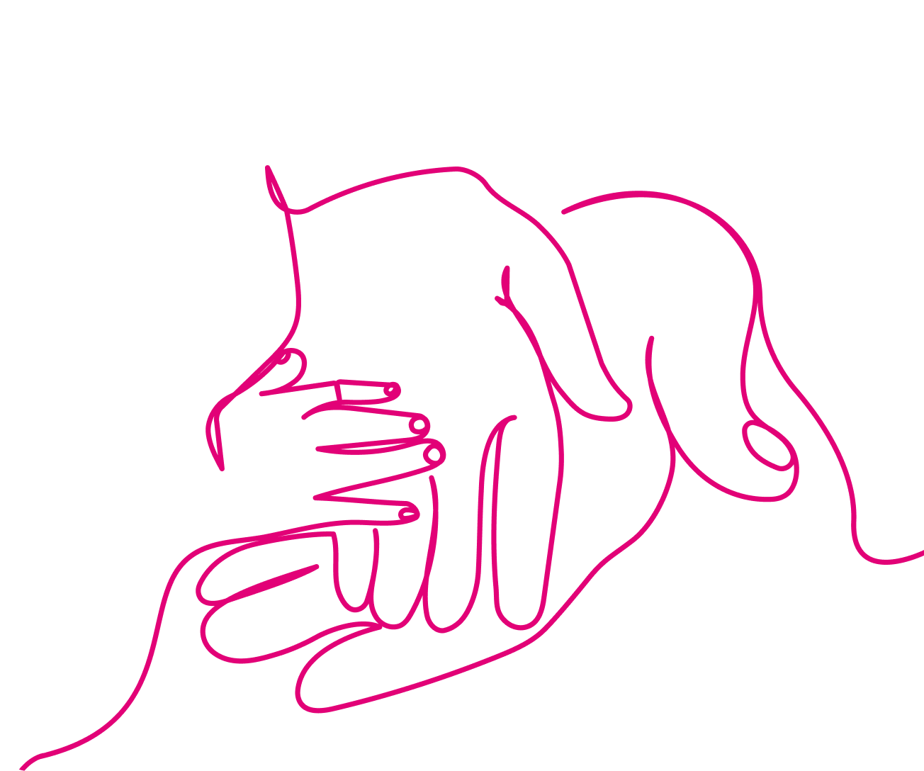 Illustration of hands together
