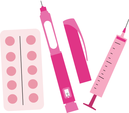  Illustration of needles and medication